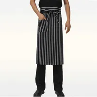 Chefs Waiters Kitchen Marrons Men Chef Black Usisex Half Bistro Bistro مع Pocket3202