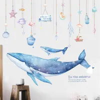 Cartoon Coral Whale Wall Sticker for Kids rooms Nursery Wall Decor Vinyl Tile stickers Waterproof Home Decor Wall Decals Murals 210615294K