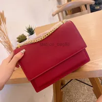 Women's bag European and American fashion messenger bag leather material color gold chain cm large discount with 2022