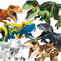 Gran bloques de construcci￳n de dinosaurios juguete Tyrannosaurus rex carnotaurus jurassic world park rompecabezas ensamblaje de ladrillos de aprendizaje educativo toy264y