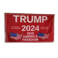 God America Dom Trump 2024 플래그 생생한 컬러 UV 페이드 저항성 이중 스티치 장식 배너 90x150cm 디지털 프린트 전체 324m