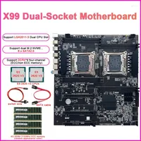 Moederborden x99 Dual-Socket Mining Motherboard E5-2620V3 CPU 4G DDR4 ECC RAM-schakelaar Lijn SATA LGA2011-3 Dubbele slot 8xsata2.0