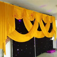 Vendre la vente de rideaux de mariage de 20 pieds Swags Party Stage Wedding Decorative Fteard Curtain Swags Drapes Ice Silk Wedding Decoration243T
