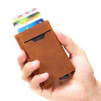 Erkekler iş rozeti sahibi küçük rfid metal kart sahibi fit kartları cüzdanlar225o