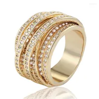 Wedding Rings Many Size Gold Ring Women Fine Accessories Noble Zircon Bridal Anel Anillos Colares Joias