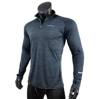 Мужские рубашки мужская спортивная футболка спортивная одежда с длинным рукавом, беговая одежда для тренажерного зала, фитнес-рубашка, пуловер, пулот на молнии, походы Rashguard W42 220902