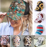 30 couleurs Crosstail Pony Baseball Cap chapeaux de chignon en désordre pour femmes Coton Snapback Cotton Casual Summer Outdoor Sun Visor Hat