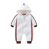 Good Quality Baby Boys Girls Hooded Rompers Infant Long Sleeve Zipper Jumpsuits Fall Winter Toddler Thicken Warm Onesies Kids Clothing276w