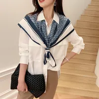 Cravat 90x90cm Square Square Color, соответствующая корейской версии FRH и универсальный темперамент шелковый шарф женский шарф шаль.