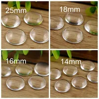 Glass Cabochon Jewelry Components Clear Round Kupoled Glass Flat Back Pärlor DIY Handgjorda fynd 14mm 18mm 25mm278e