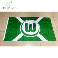 독일의 깃발 Deutschland Bundesliga VFL Wolfsburg 교수형 장식 깃발 3ft 5ft 150cm 90cm Home310c