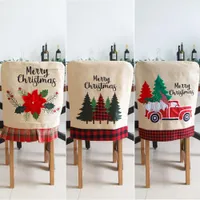 Decorazioni natalizie DHL Ship sedia natalizia Copertina Babbo Natale Copertina Copertina di sedie posteriori Set di berretti Set di natalizio per la casa per matrimoni arredamento