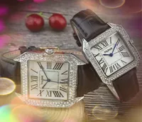Amanti stile da donna da donna orologio da 33 mm da 27 mm marchio top di lusso ghiacciato diamanti orologio cinghia in pelle romano quarzo orologio da polso impermeabile all'ingrosso e al dettaglio