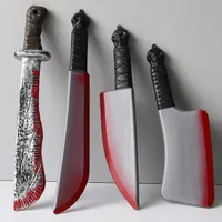 Halloween party net red bloody knife Ghost festival plastic toy simulation kitchen knife trick props bent knives SN4850