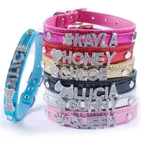 7Colors Pet Cat Dog Collars Snake Skin Pu Leather Dogs Collar With Slide Bar Fit For 10mm DIY Letter Charm 9 H1317Y