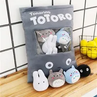 Totoro Corner Creature En p￥se med mellanm￥l Kudde Animal Crossing Stuffed Animals Creative Doll Juguetes Plush Toy SOFA CUSHION 201215248I