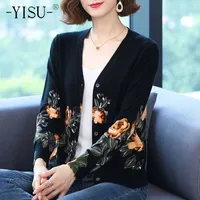 Yisu Women Cardigans Sweater Sweater Outono-deco