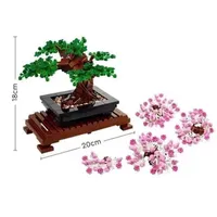 В Stock Idea Bonsai Tree Blacts Blocks Bouquet Rose Flowers Kricks Gift для девочек дома сборка DIY Toy 10280 10281 Q06242398