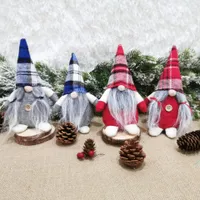 Noel Dekorasyonları 4 Styles Buffalo Ekose Noel Bebekler Figürinler El Yapımı Noel Gnome Faceless Peluş Peluş Süsler İçin Hediyeler Dekorasyon FY7176