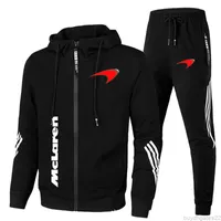 Spor Markası McLaren Erkeklerin Takipleri F1 İlkbahar ve Sonbahar Açık Hava Giriş Ceket ve Pantolon Formula 1 Hayranları Unisex Sportswear