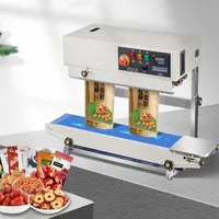 Commercial Food Liquid Sealing Machine Continuous Band Sealer Sealing Machine Printable Date Film Bag Sealer