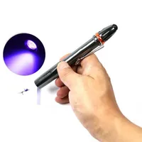 ملحقات الصيد Deluxe 395nm UV Glue Cure Light 14cmx 18mm torch pen Ultra Violet Led Black Lamp Outdoor256a