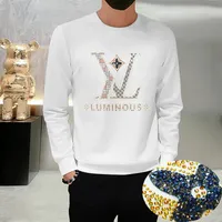 Wysokiej jakości męskie bluzy cekiny litera Męska modna marka wszechstronna bluzy luksus designer jesienny zima nowa styl ubrania m-4xl