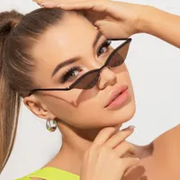 Sonnenbrille Mode Vintage Halbrahmen Kleine Frauen M￤nner Designer Baumblatt Katzen Augen Sonnenbrille f￼r weibliche Brille