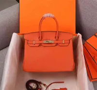 Totes Top Quality brand design 253035 women 25CM 30CM 35CM briefcase epsom leather togo Handbag Letter orange bag Hot depeches Genuine calf