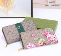 Designer wallet money bags cardholder women men double G Ophidia zipper long wallet card holder passport female purses flower pattern Two toned Stripe clutch bag ZZ