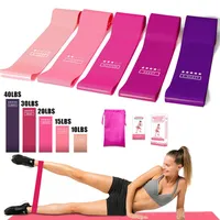 5PCS Set Resistance Band fitness 5 Levels Latex Gym Strength Training Rubber Loops Bands Fitness Equipment Sports yoga belt with Pull R291m