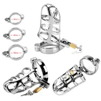 Massager Vibrator Olo Penis Ring Sleeve Lock Belt Sex Toys for Men Metal Cock Cage Male Chastity Device Lockable 40 45 50mm