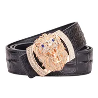  Man Belt Luxury Famous Brand Designer Belts Men High Quality Male Genuine Leather Strap Waist Wedding Lion Crocodile274N