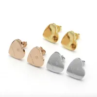 Med Box Big Famous 316L Titanium Steel Stud Earring Luxury Heart Shape Brand Women Charm Love Earrings Fashion Jewelry261M