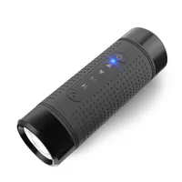 Haut-parleurs extérieurs en haut-parleur de vélo sans fil portable Connectez-vous via Bluetooth 5200mAh Banque d'alimentation étanche avec un microphone LED LETH OU153J