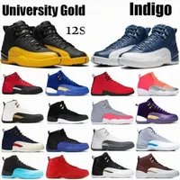 Баскетбольные туфли Jumpman 12 Shoes 12s Mens Sports Sneakers University Gold Indigo Black Dark Concord Cny Gym Red Good Good Caffence