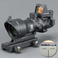 Trijicon Acog Style 4x32 Scope con Docter Mini Red Dot Light Sensor Black for Hunting 263K