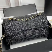 Designer Big Brand Bag de ombro de luxo Retro Crocodilo Pattern Leather Ladies Novo cadeia trançada de moda Multifuncional Bolsa Crossbody