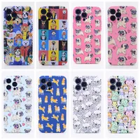 Conception de luxe lumineuse TPU Animal iPhone Case pour iPhone 14 13 Pro 12 11 XR XS MAX FROSTED Soft Phone Cover