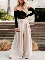 Pantalones de mujer Celmia Mujeres de pantalones largos 2022 Moda Color sólido Casual Floja de la cintura Alta Pantalones Mujer Pleates Pressados ​​Elegante Dama