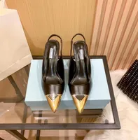 Tasarımcı yüksek topuk sandalet metal ayak parmağı lüks elbise ayakkabı deri düğün partisi kadınlar seksi sandal moda yeni stil stiletto terlik