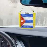 Cuba Mini Flag Banner de 10x15 cm Polipinillo de poli￩ster premium con taza de succi￳n para la decoraci￳n de la puerta de la oficina en casa