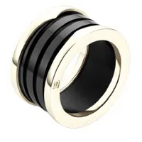 Moda Titanium Steel Love Ring Silver Rose Gold Anel para amantes Anel de casal de cerâmica preta branca para presente268c