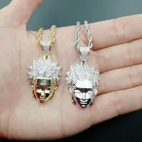 Hip Hop Uzumaki Naruto Diamonds Anhänger Halsketten für Männer Cartoon Luxus Halskette Real Gold plattiert Kupfer Zirkon Kubanische Ketten Jew240t