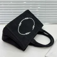 Black Canvas Denim Tote Messenger Bag Shopping Handbag Fashion Casual Classic Letter Print Crossbody Large Capacity Mommy Bag Beach Totes fo