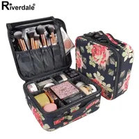Rose Flower Professional Makeup Case Full Beautician Travel Suitcase For Manicure Need Women Cosmetic Bag Organizer For Female289o