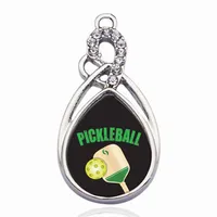Pickleball Circle Charms Copper Pendant For Necklace Bracelet Connector Women Gift Jewelry Accessories257z