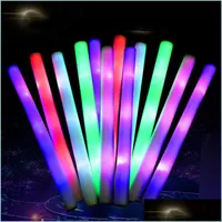 Led Light Sticks Led Light Stick Flashing Up Foam Glow Sticks Rainbow Color Sponge For Concert Wedding Birthday Xmas Party Drop Deliv Dhjx1