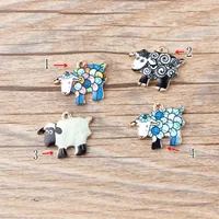 Nuevo 10pcs Enameles de moda de alta calidad regalos de oveja de oveja Pulsera Collar accesorios de joyería DIY Craft 20202331