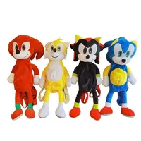 Filmler TV Peluş Oyuncak 60cm 3D Sonic Model Peluş Toys Bag Hedgehog Figür Kısa Okul Çantaları Mağaza Deco Sırt Çantası Çocuklar Erkek Kadın Ou Dhkqx